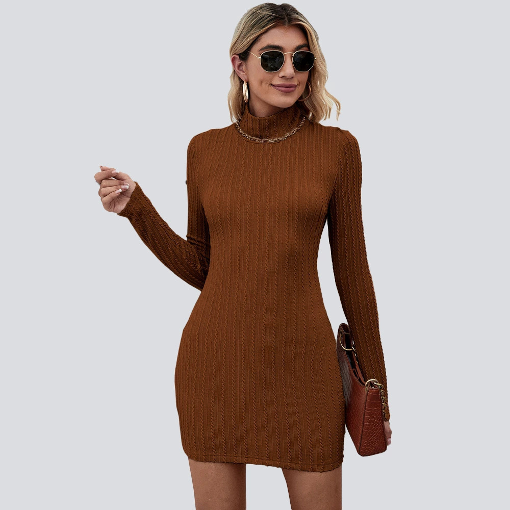 ZARA Elegant Sexy Knit Mock Neck Backless Pullover Work Dress - Picture 4 of 7